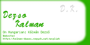 dezso kalman business card