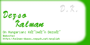 dezso kalman business card